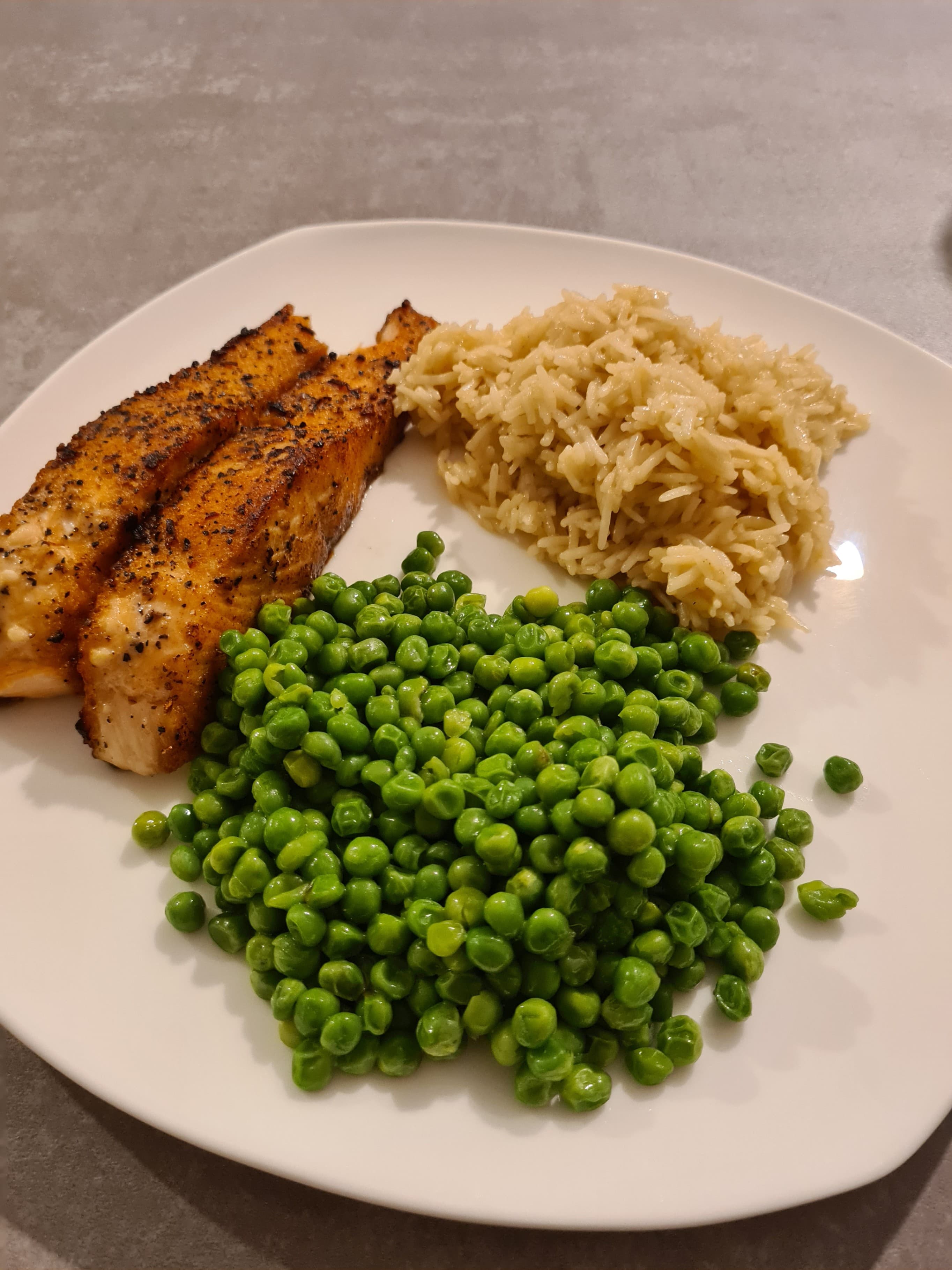 Salmon Rice and Peas Recipe Image