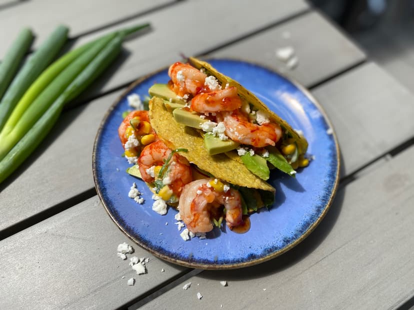 Shrimp Tacos with Street Corn and Sweet Chili Sauce Rocely Recipe
