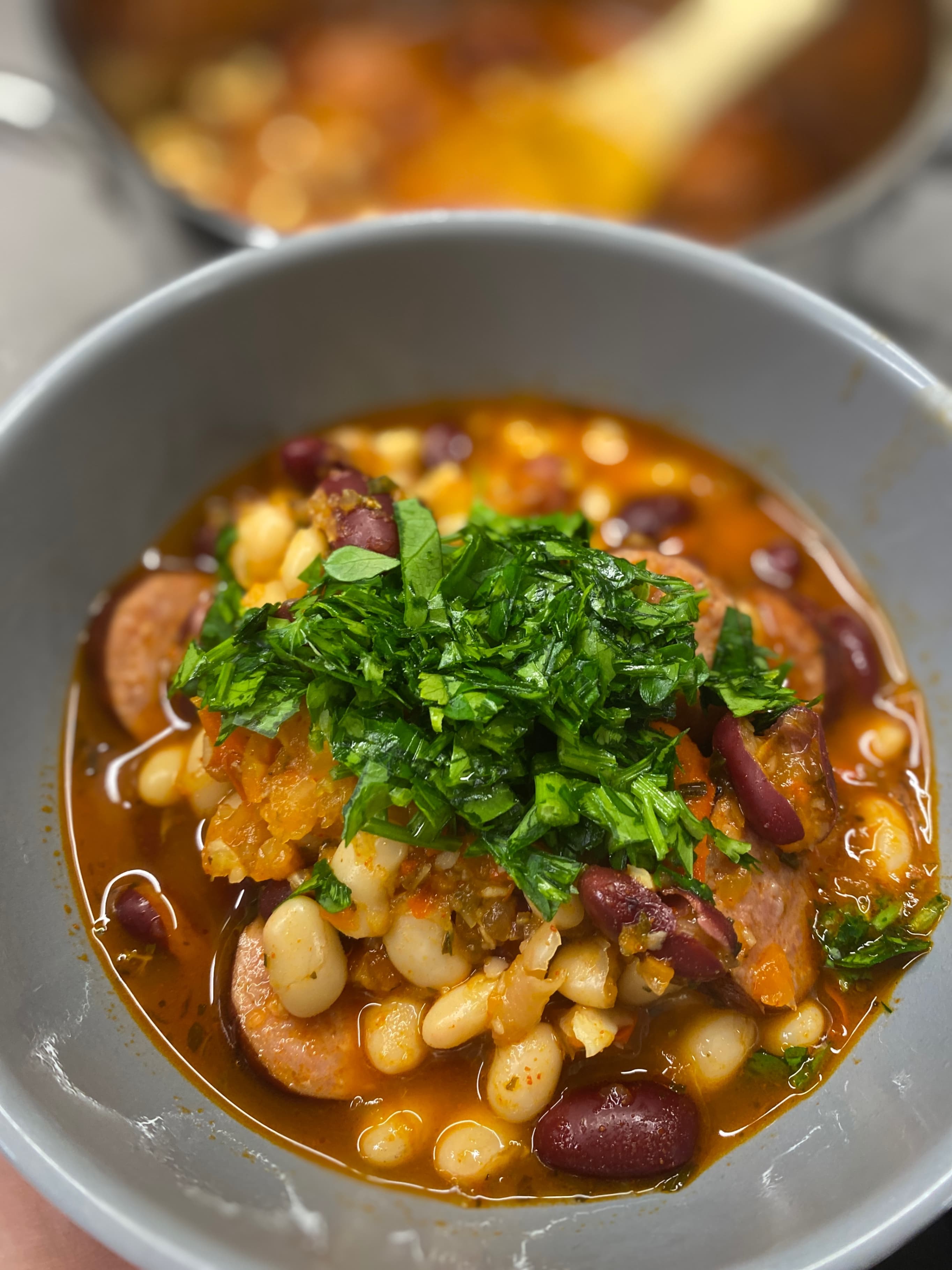 Bean Stew with Sausages Rocely Recipe