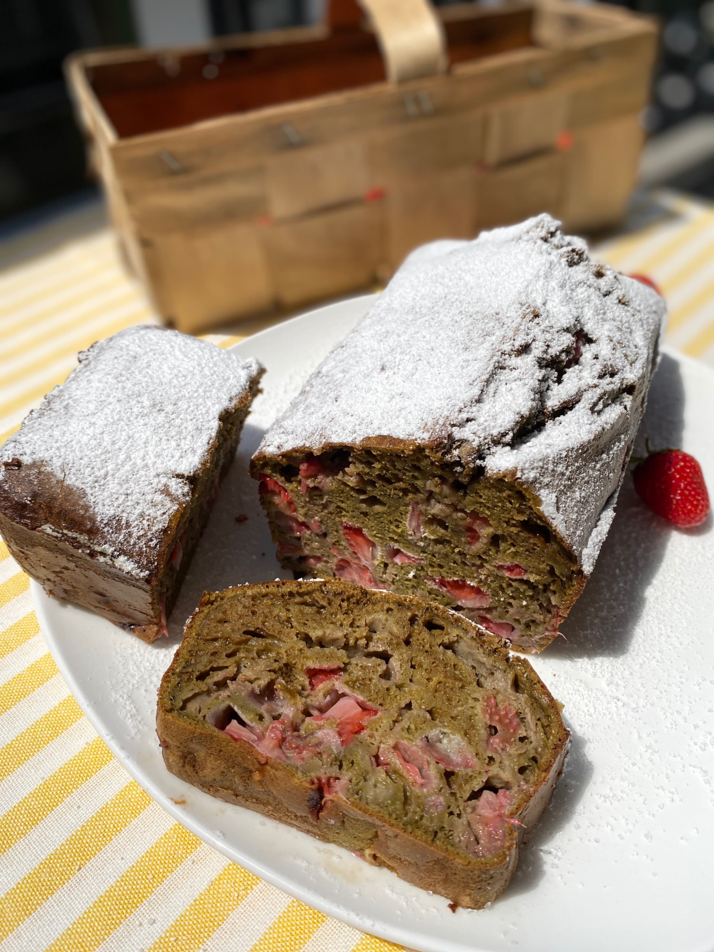 Strawberry Matcha Bread Recipe Image