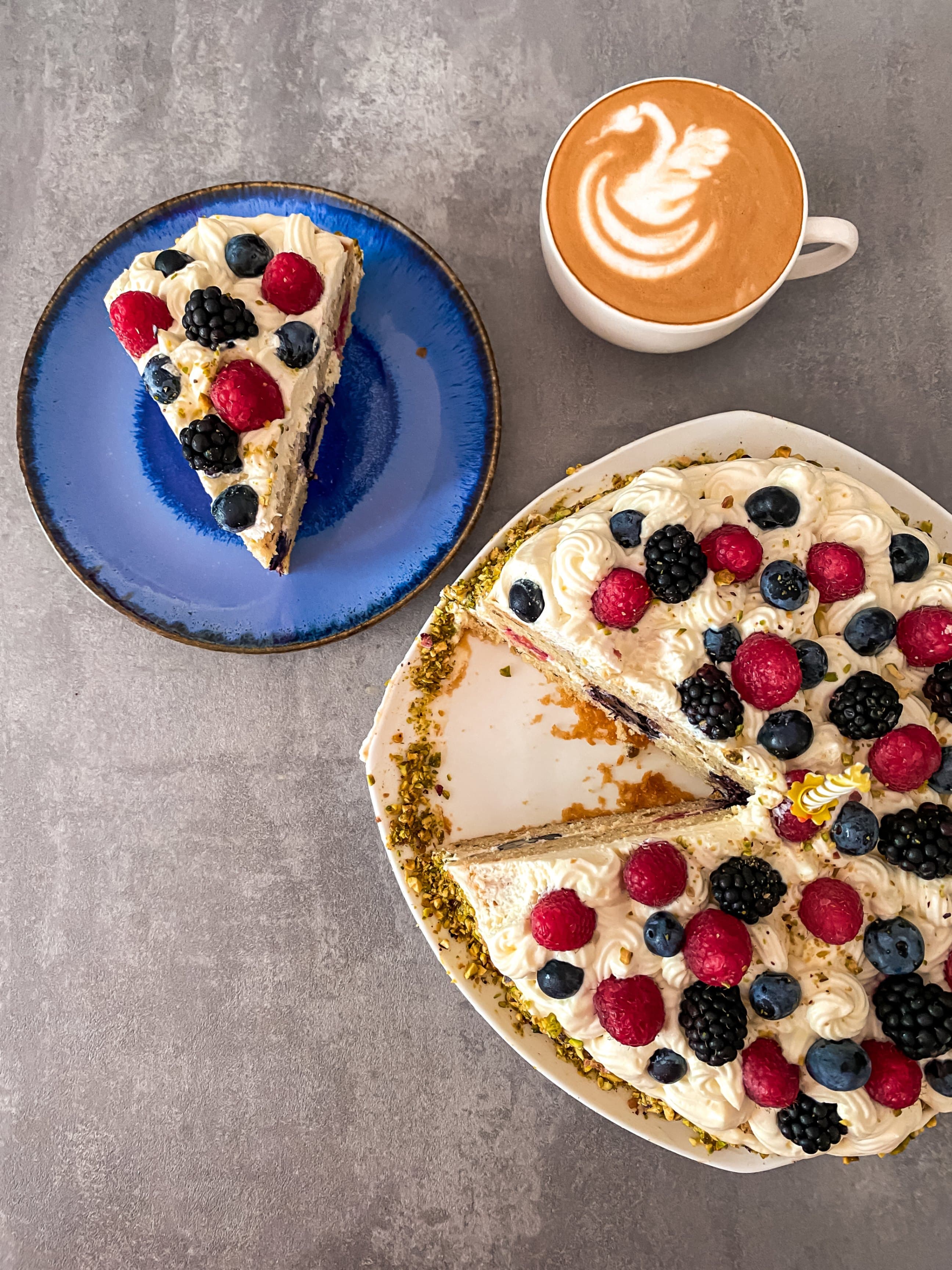 Cream Cake with Forest Fruits Recipe Image