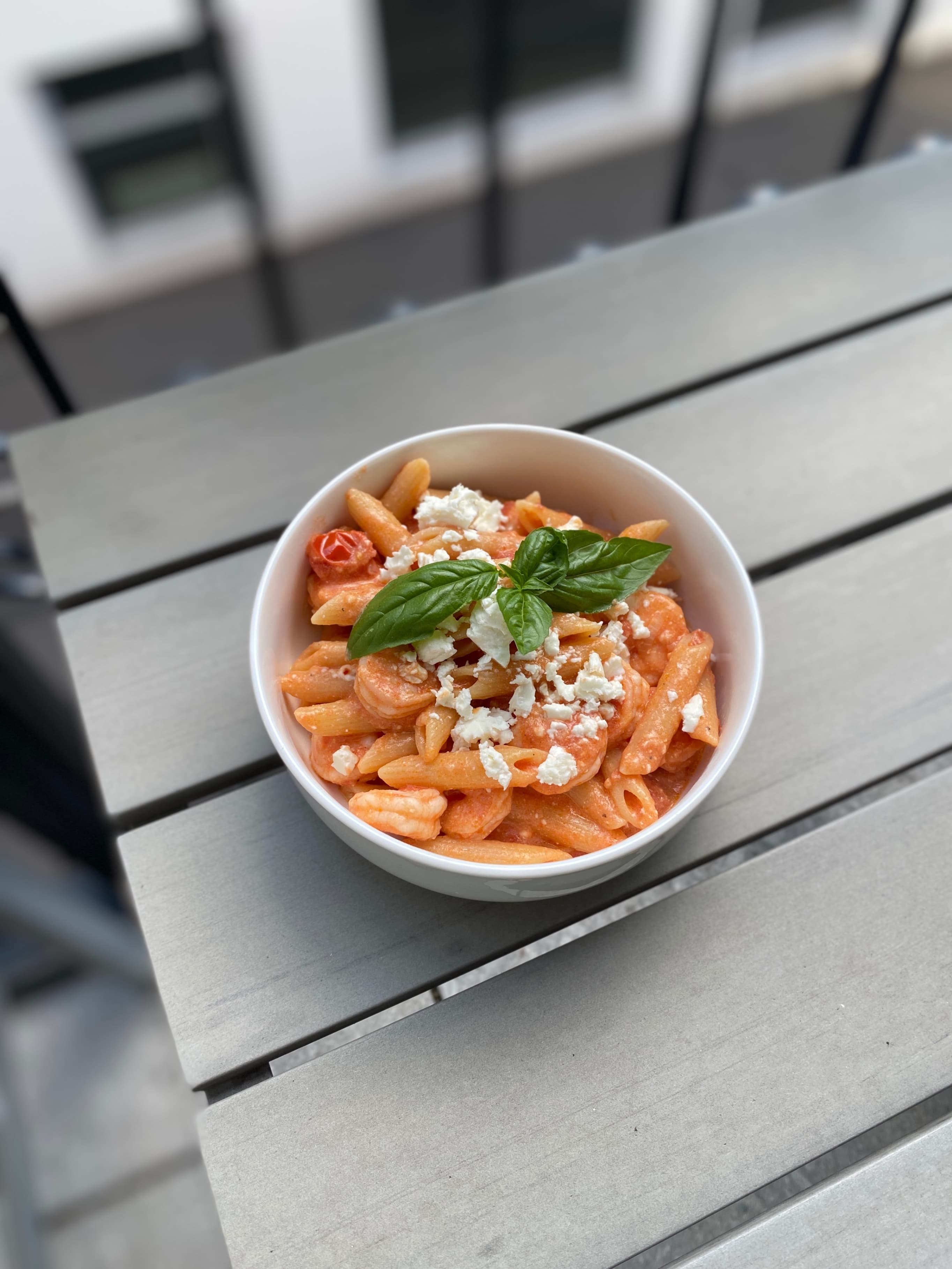 Shrimp Pasta with Feta Tomato Sauce Recipe Image