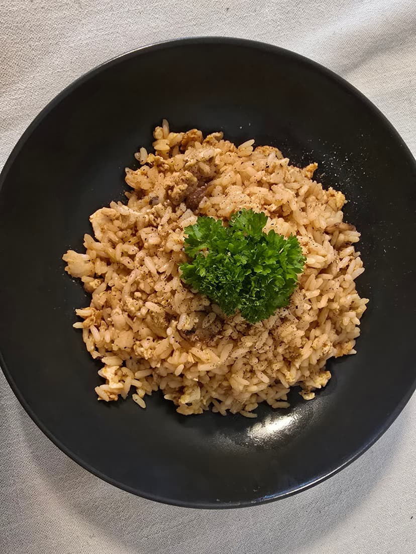 Receta de Rocely de ARROZ CON HUEVO Y CHAMPIÑONES