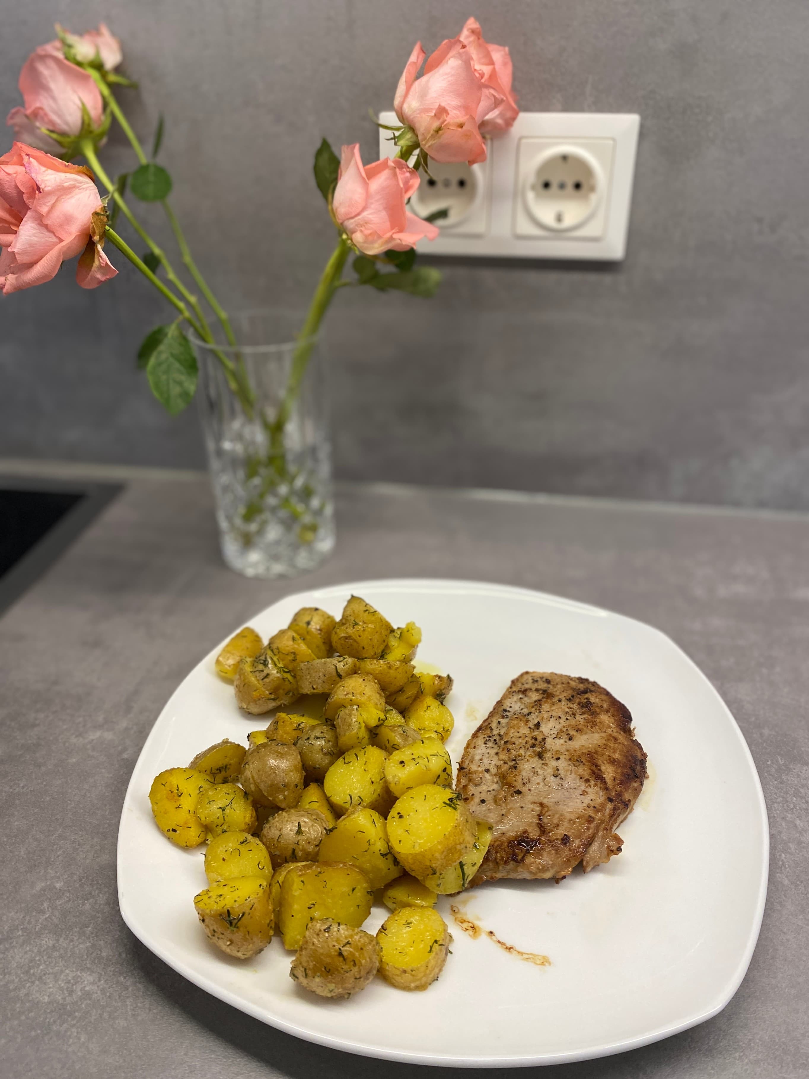 Natural Schnitzel with Baby Potatoes Recipe Image
