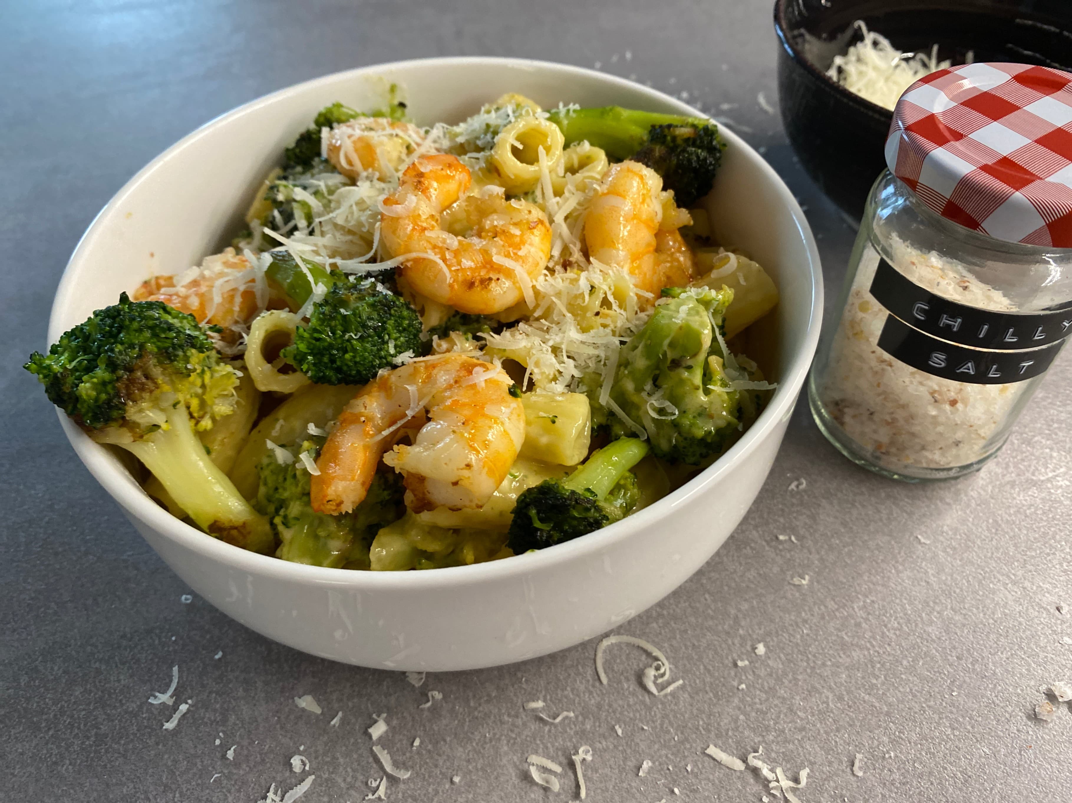 Shrimp Broccoli Pasta with Cheddar Recipe Image