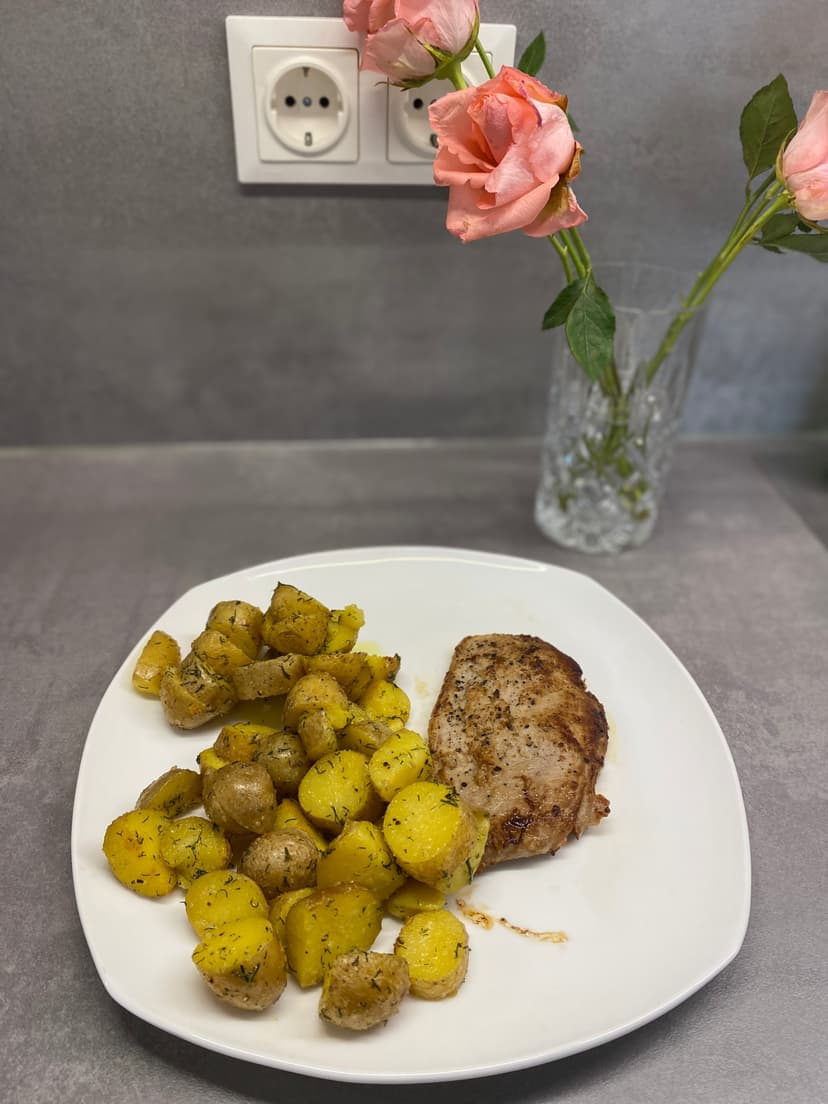 Natural Schnitzel with Baby Potatoes Rocely Recipe