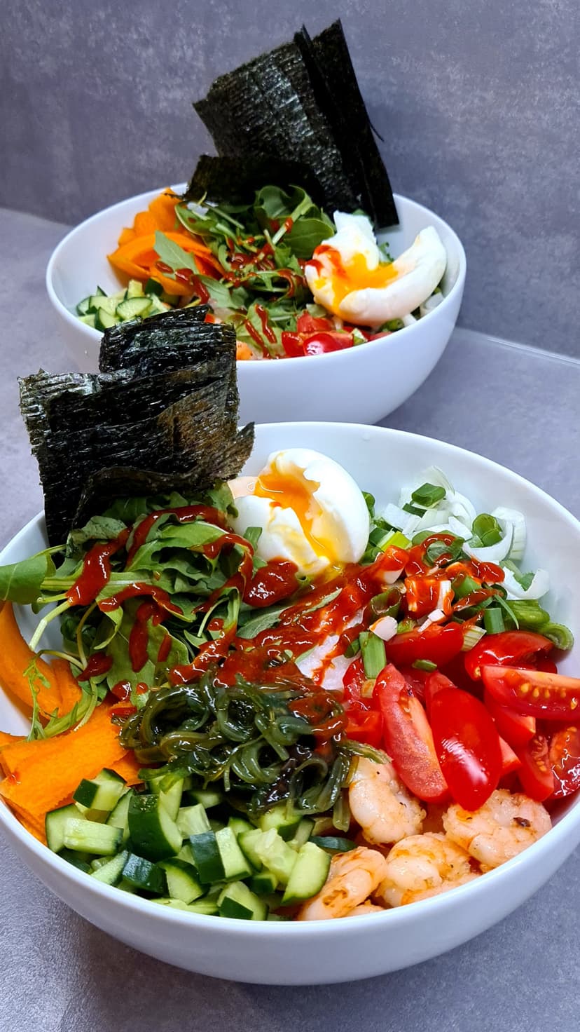 Shrimp &amp; Wakame Sushi Bowl Rocely Recipe