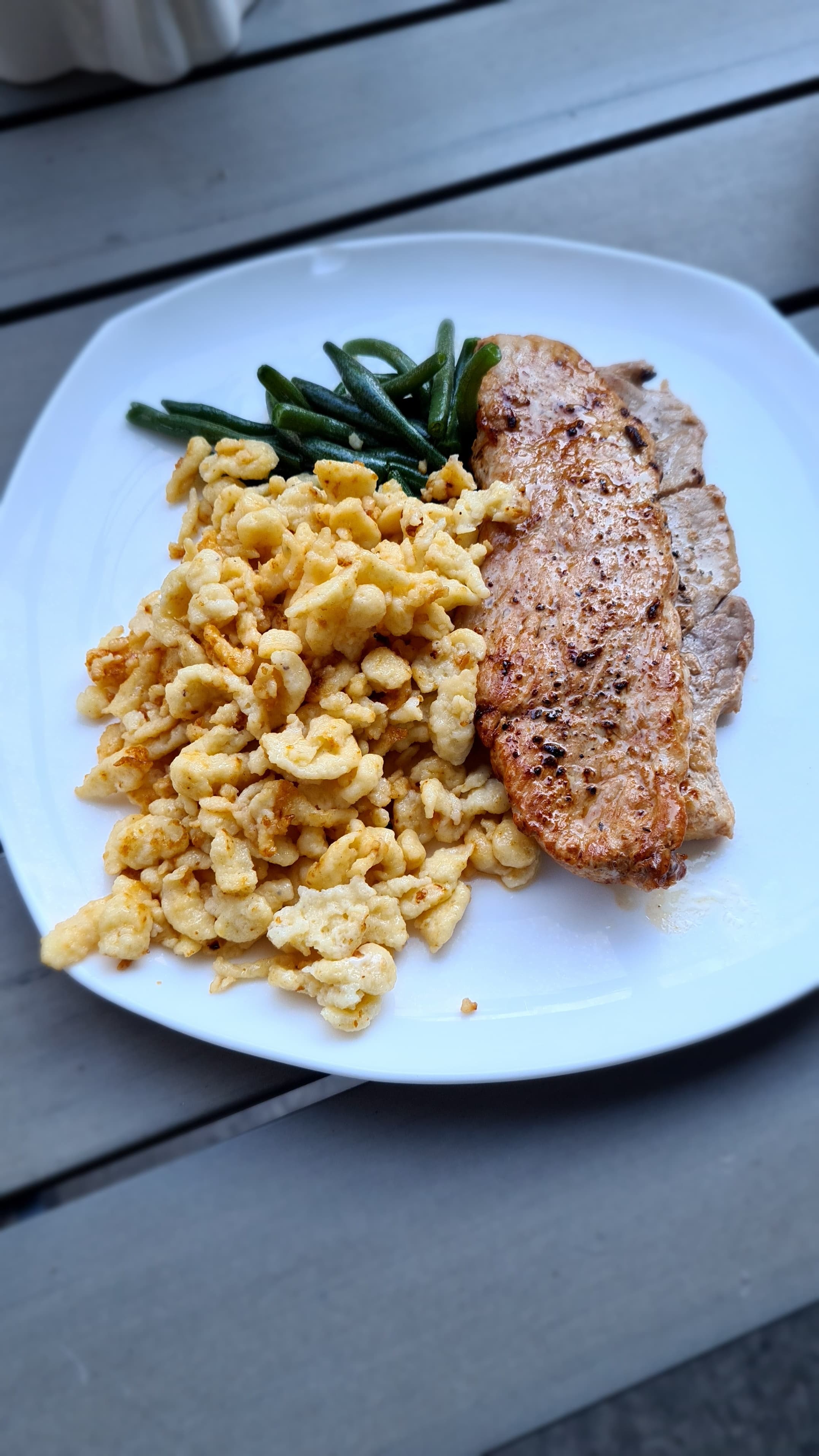 Spätzle with Pork Schnitzel Recipe Image
