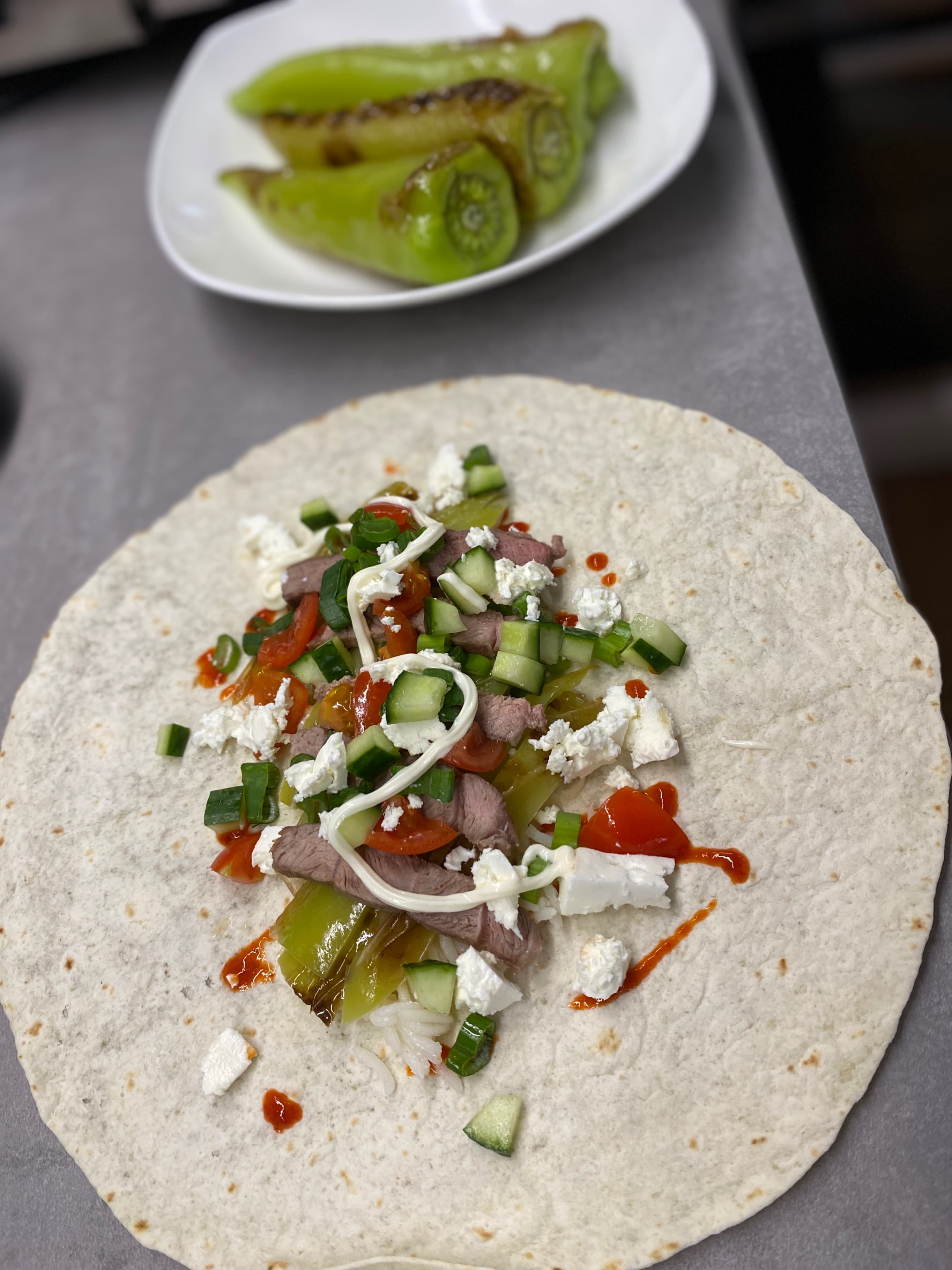 Lamb Steak and Grilled Green Pepper Burritos Rocely Recipe