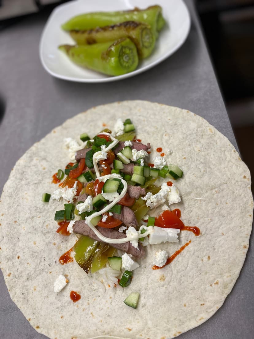 Lamb Steak and Grilled Green Pepper Burritos Rocely Recipe
