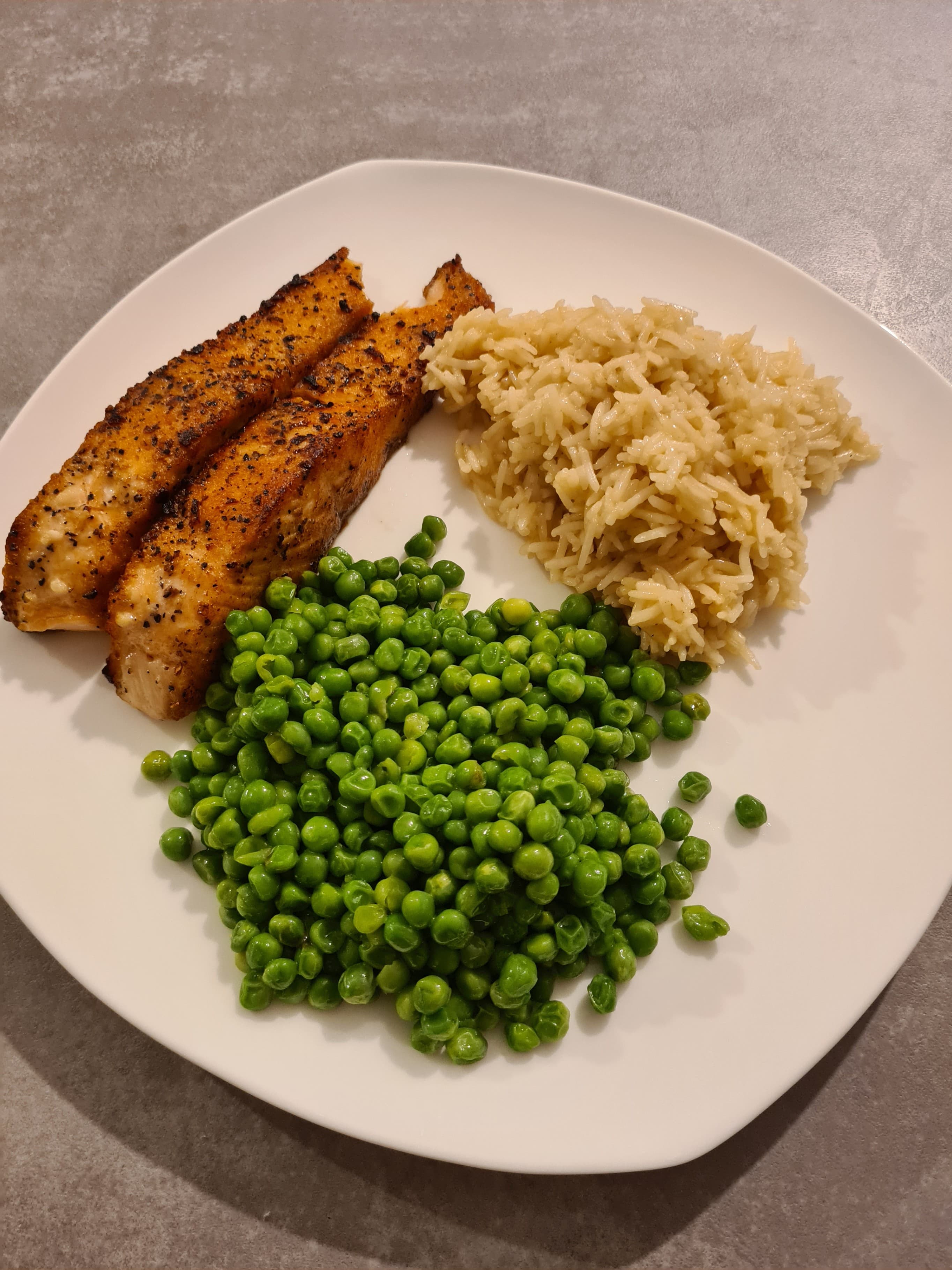 Salmon Rice and Peas Recipe Image