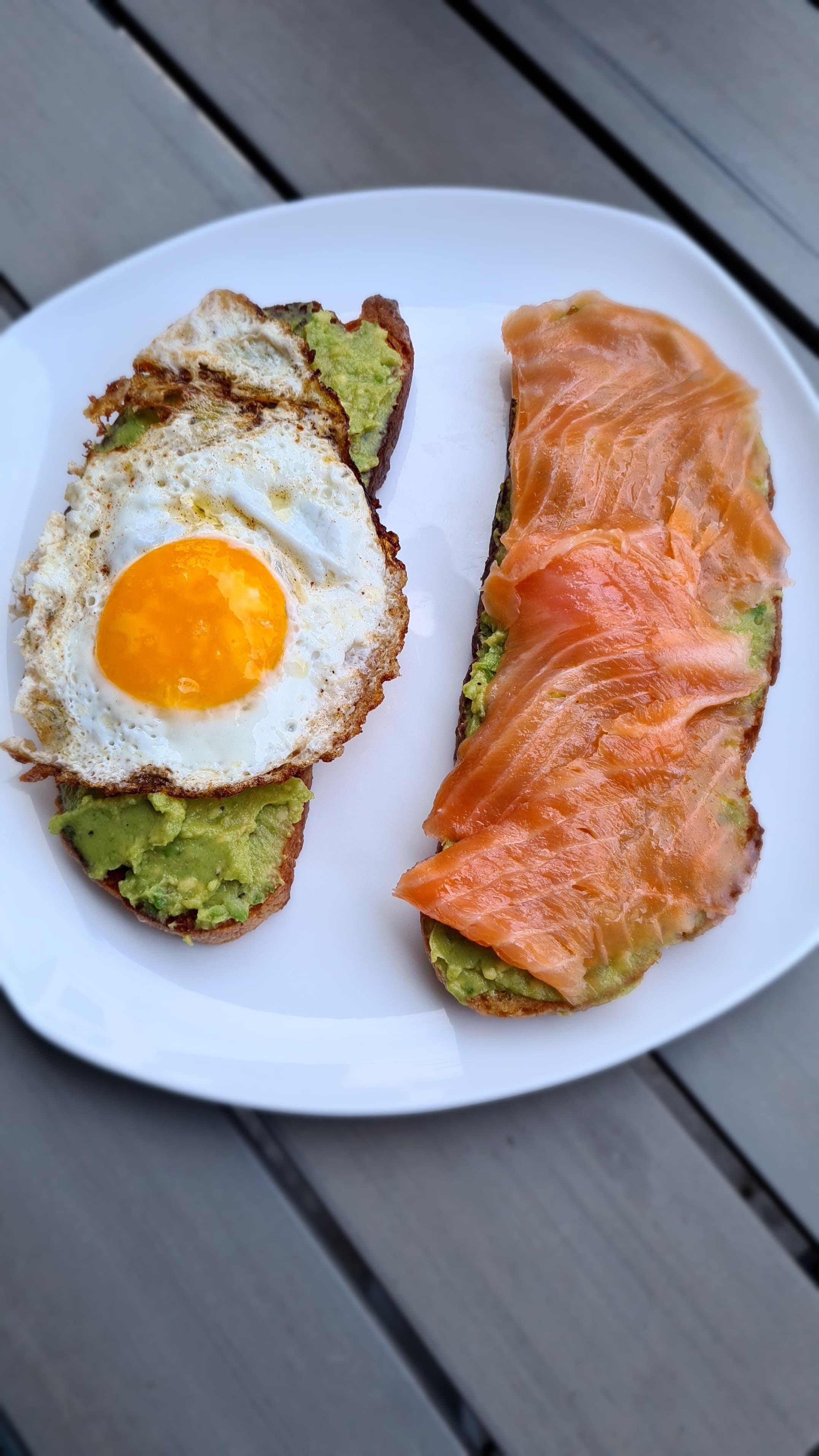 Avocado Toast with Smoked Salmon and Sunny Side Egg Recipe Image