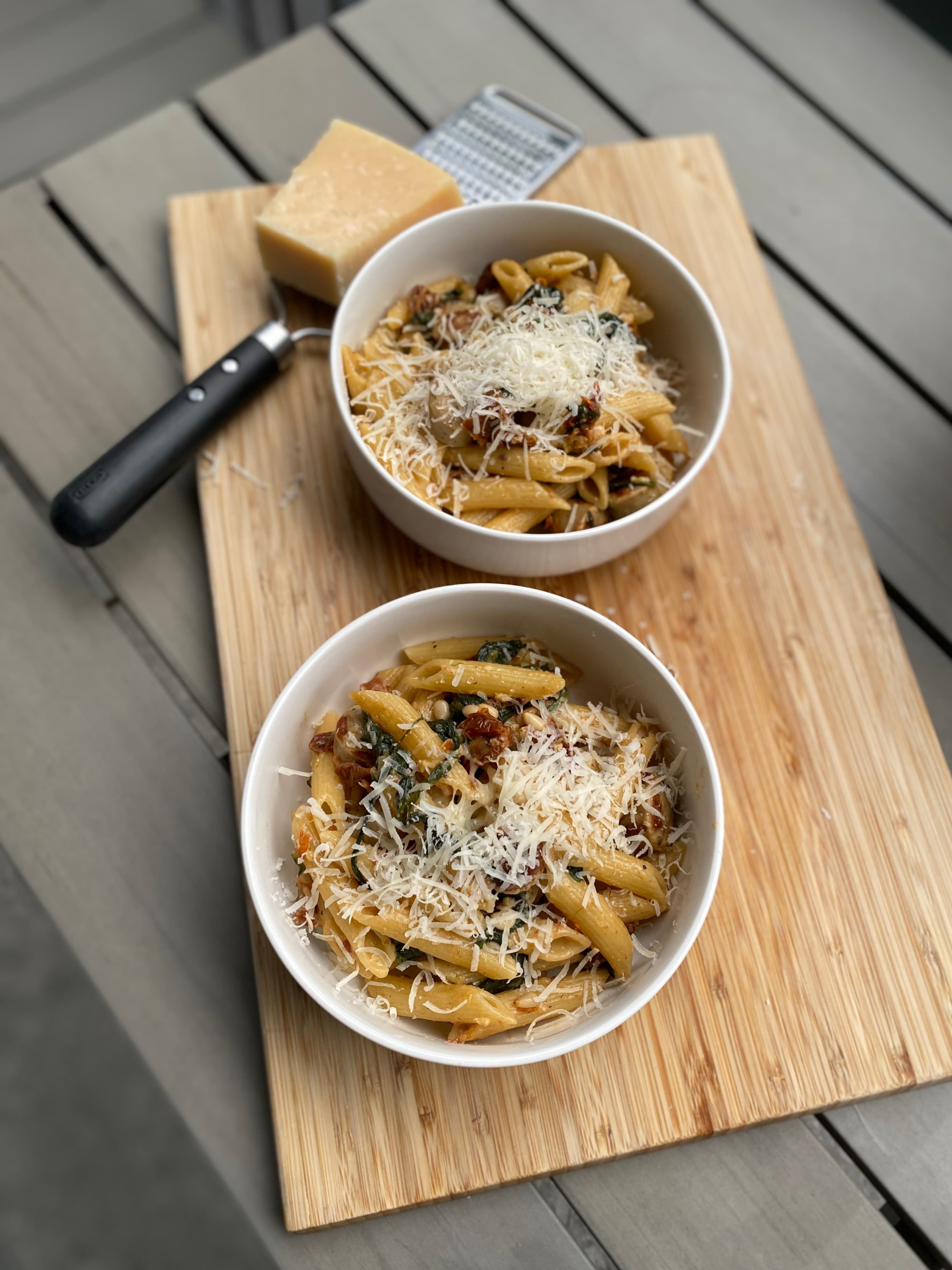 Hearty Sausage, Spinach & Sundried Tomato Penne Recipe Image