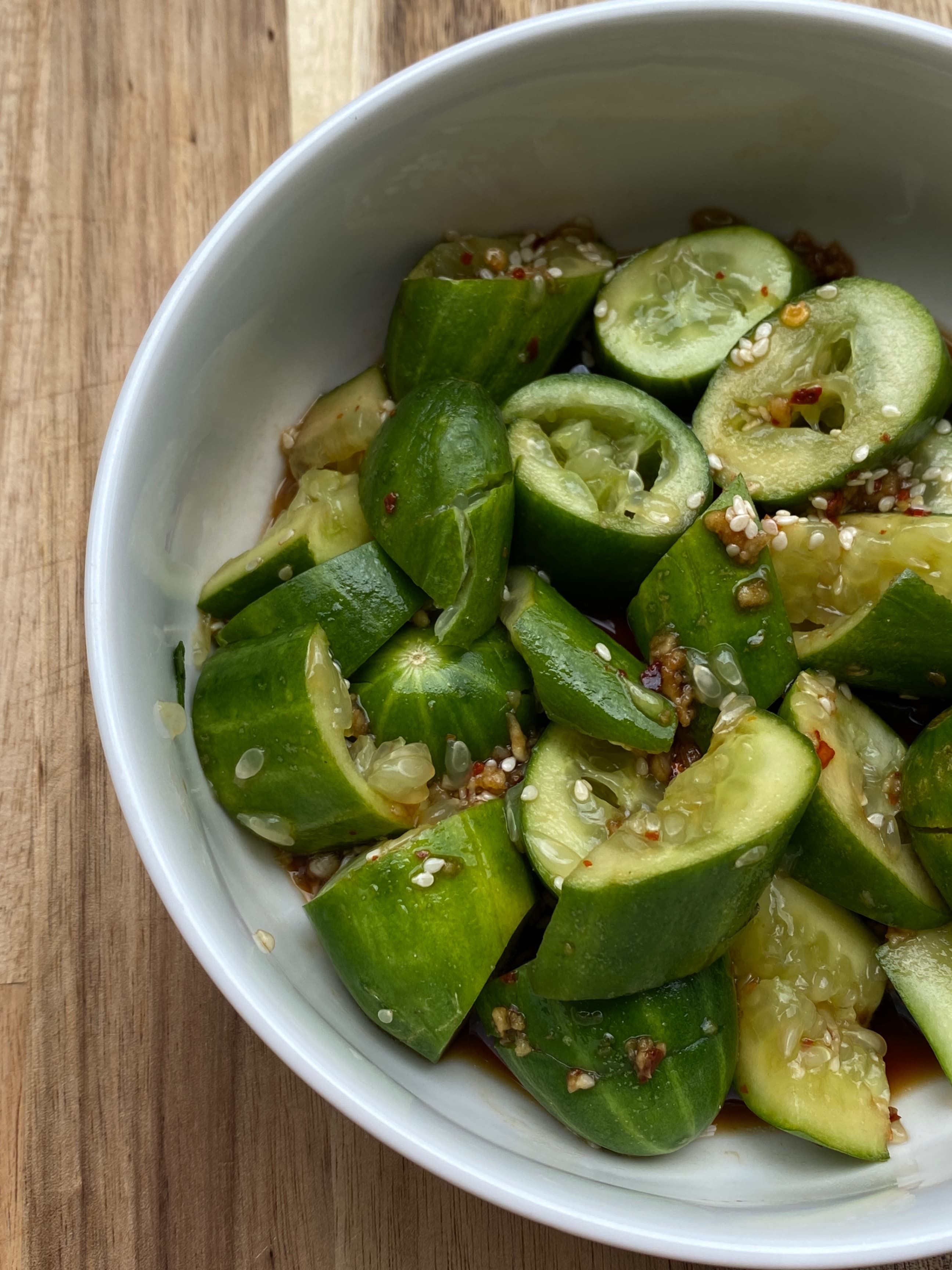 Asian Crushed Cucumber Salad Recipe Image