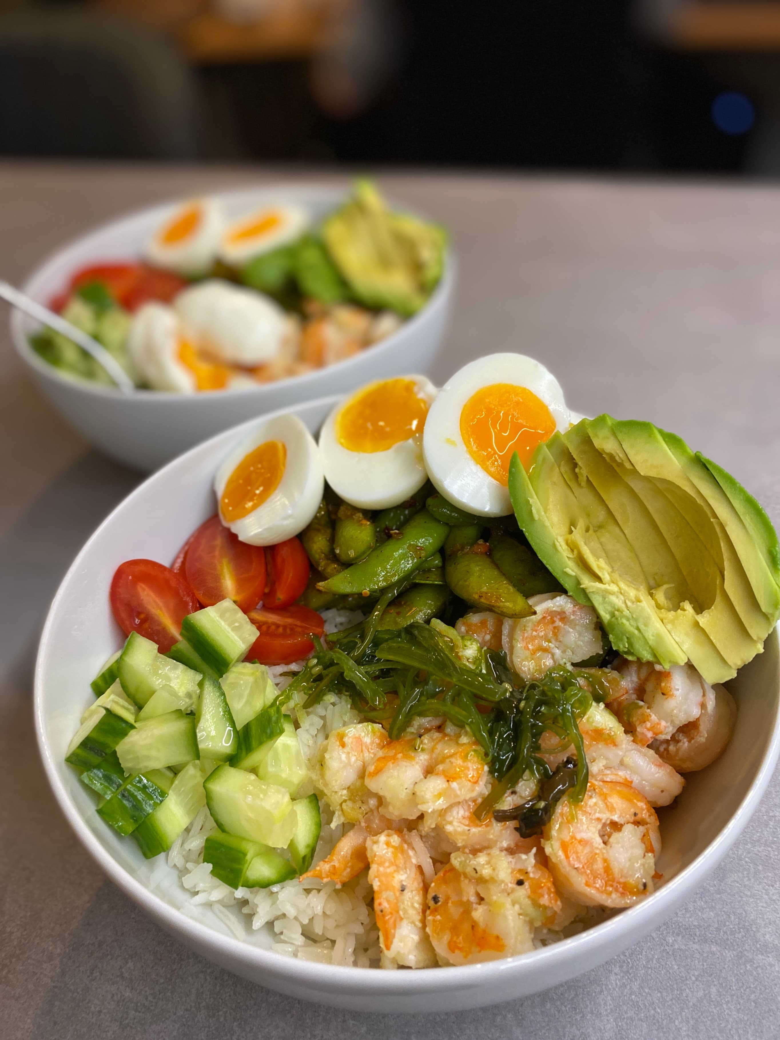 Sushi Bowl with Shrimp and Edamame Recipe Image