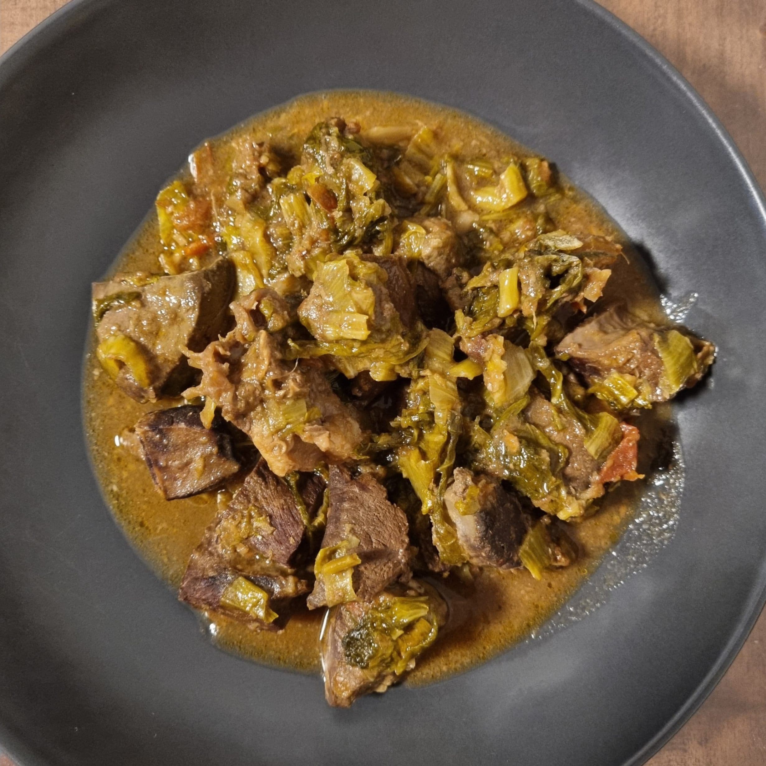 Рагу от телешко сърце и черен дроб по мадагаскарски Recipe Image