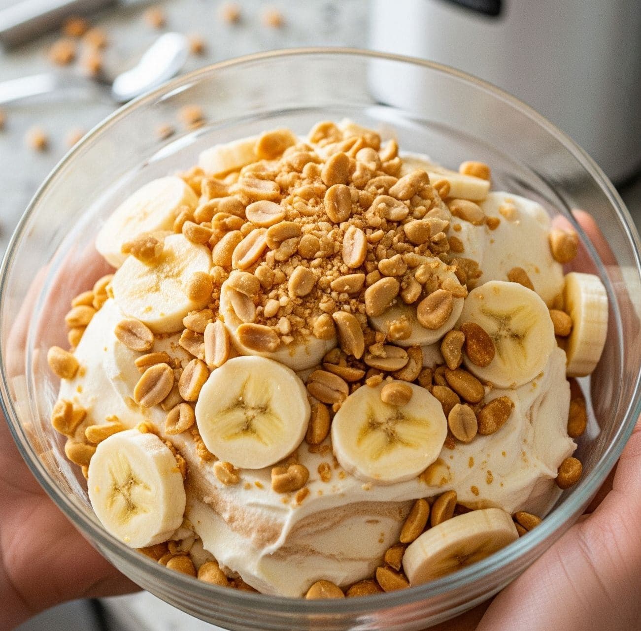 Velvety Peanut Butter Banana Ice Cream with English Cream Base Recipe Image