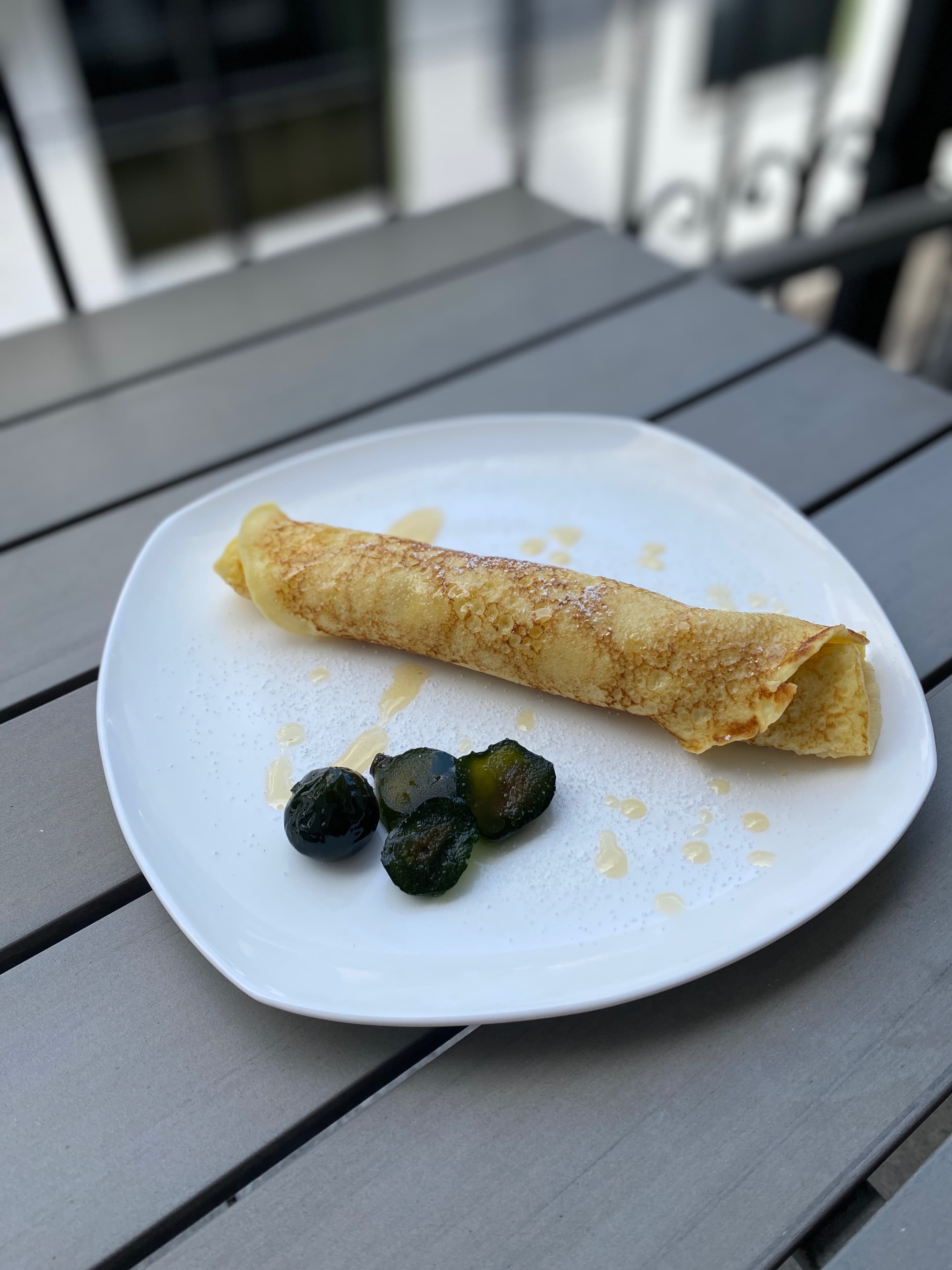 Sweet Pancakes with Homemade Green Fig Jam Recipe Image