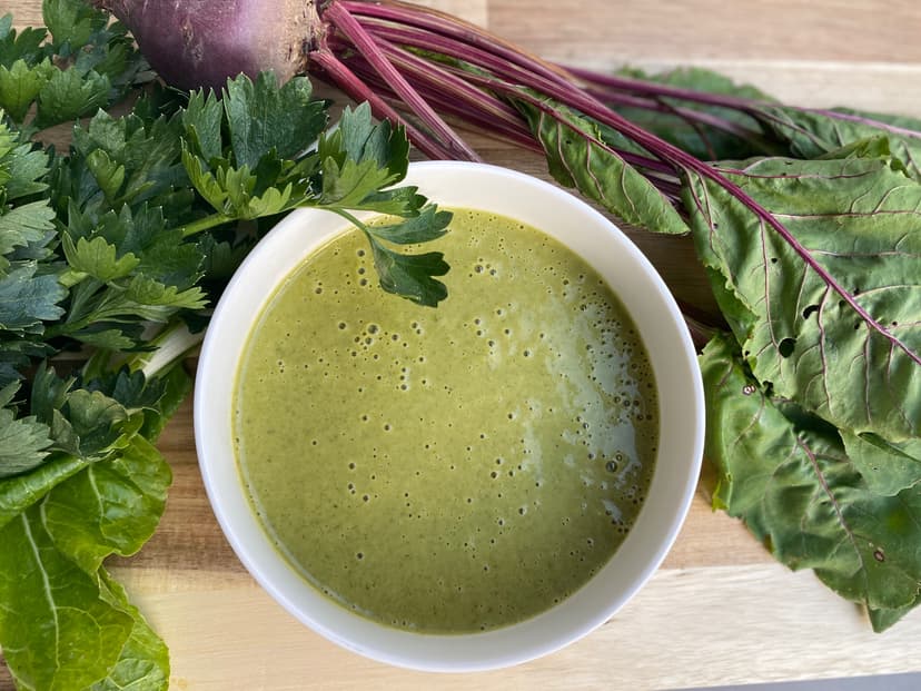 Receta de Rocely de Sopa Crema de Verduras de Raíz y Hojas Verdes