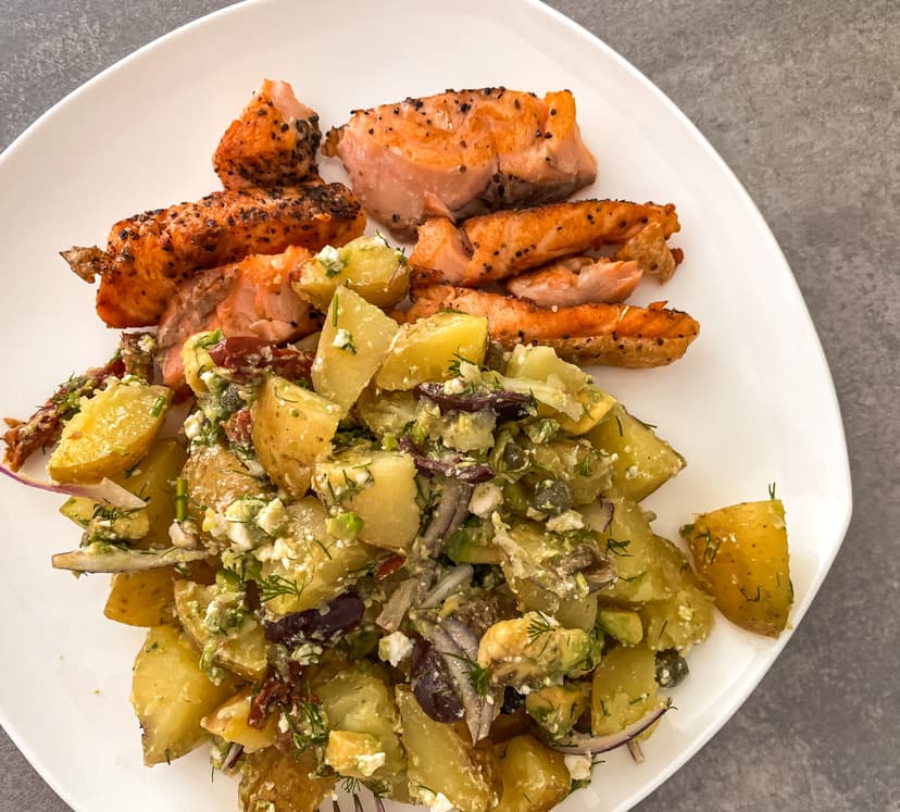 Salmon with Potato Salad Rocely Recipe