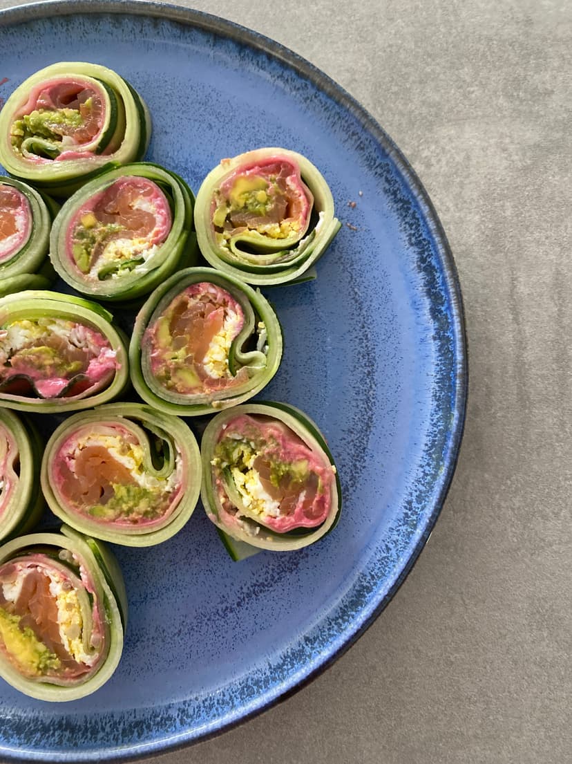 Cucumber Sushi Rolls with Beetroot Hummus Rocely Recipe