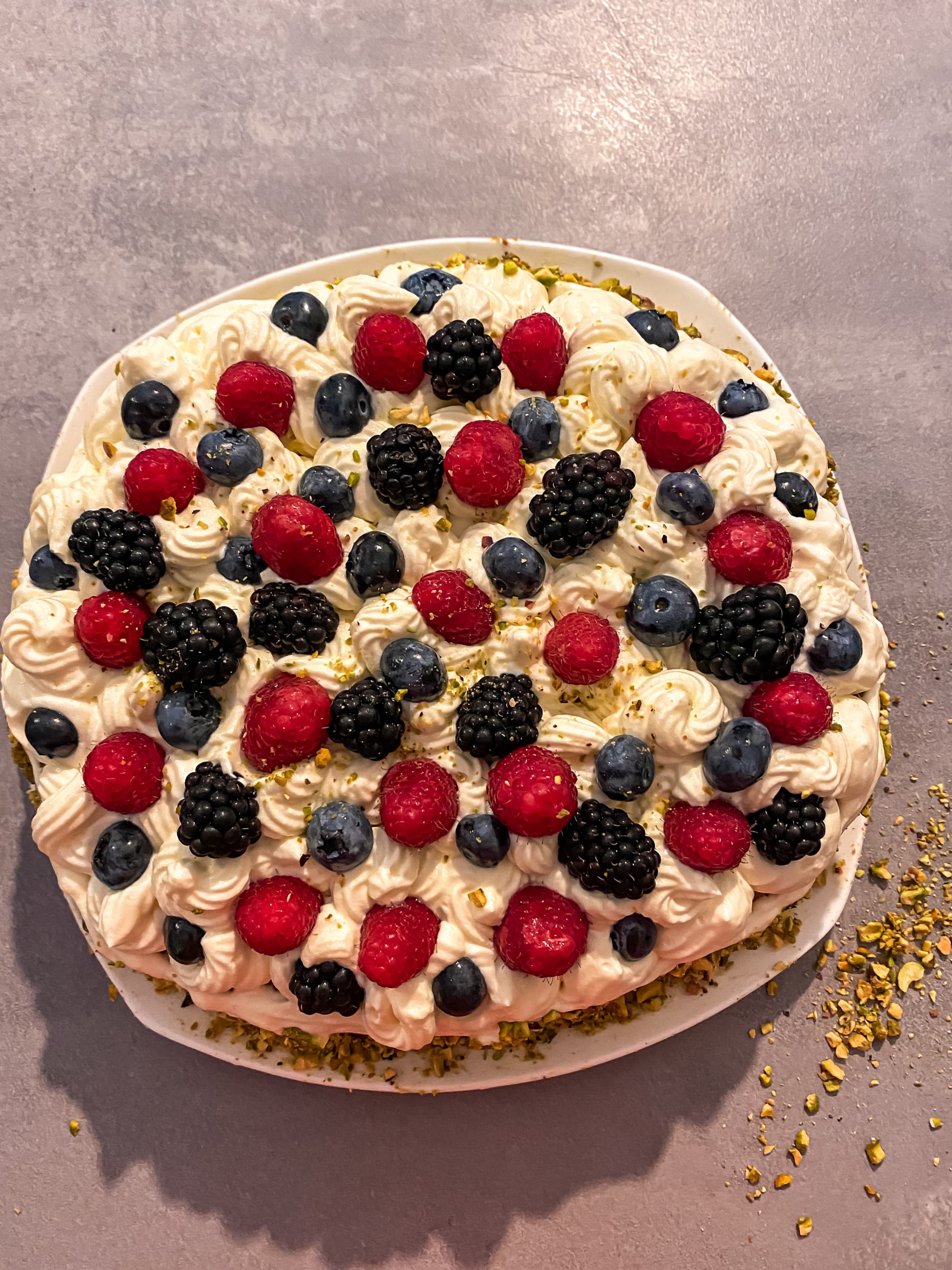 Cream Cake with Forest Fruits Recipe Image
