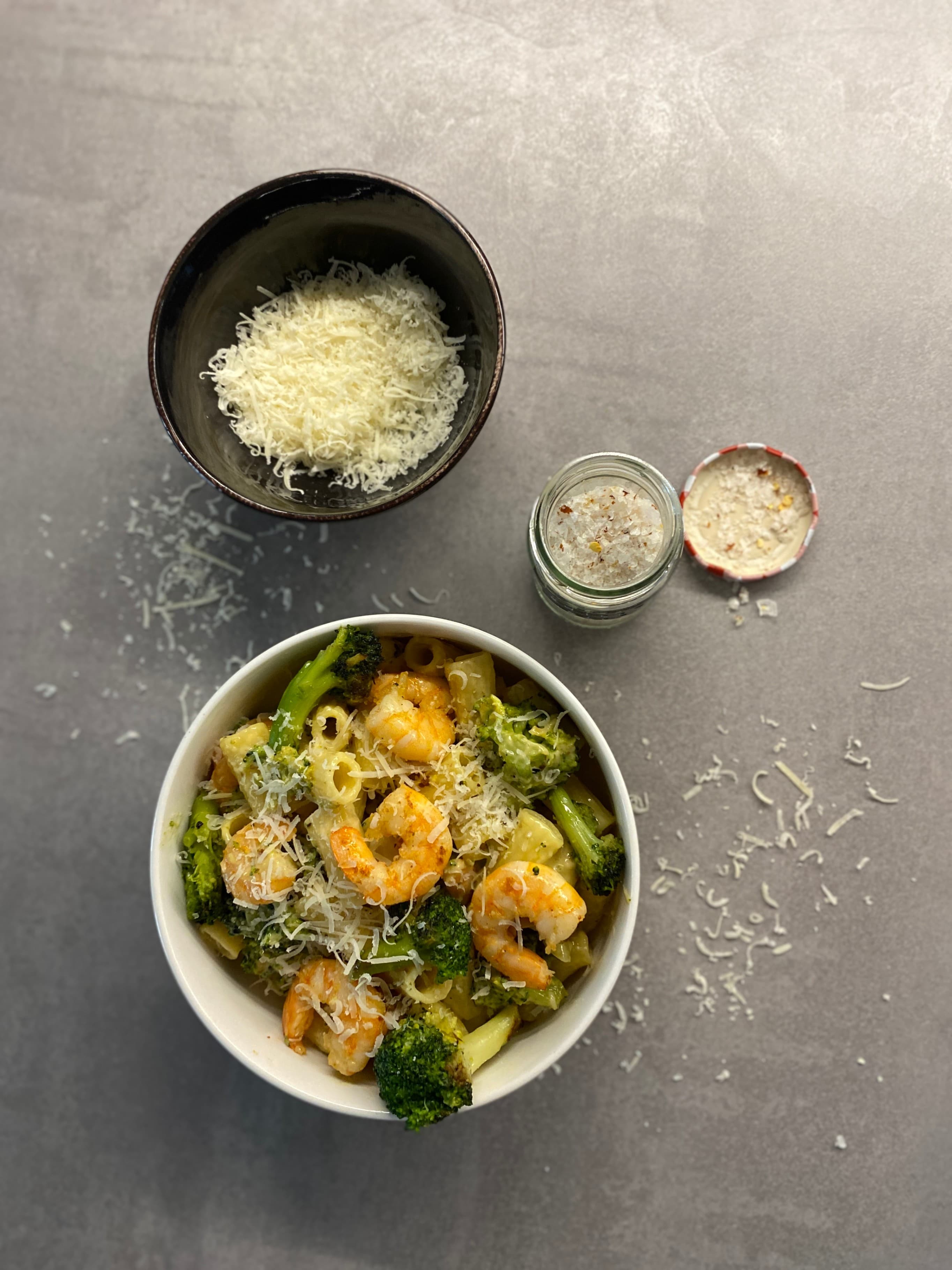 Shrimp Broccoli Pasta with Cheddar Recipe Image