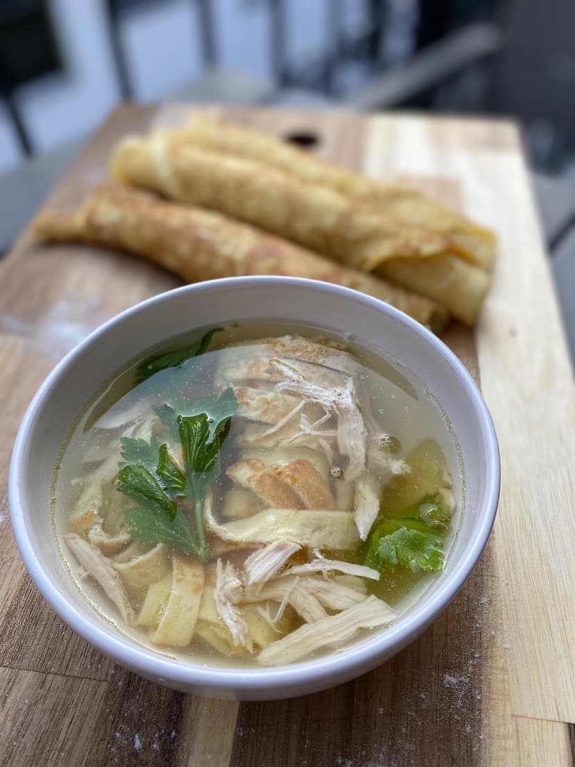 Pancake Soup with Chicken (Frittatensuppe) Rocely Recipe