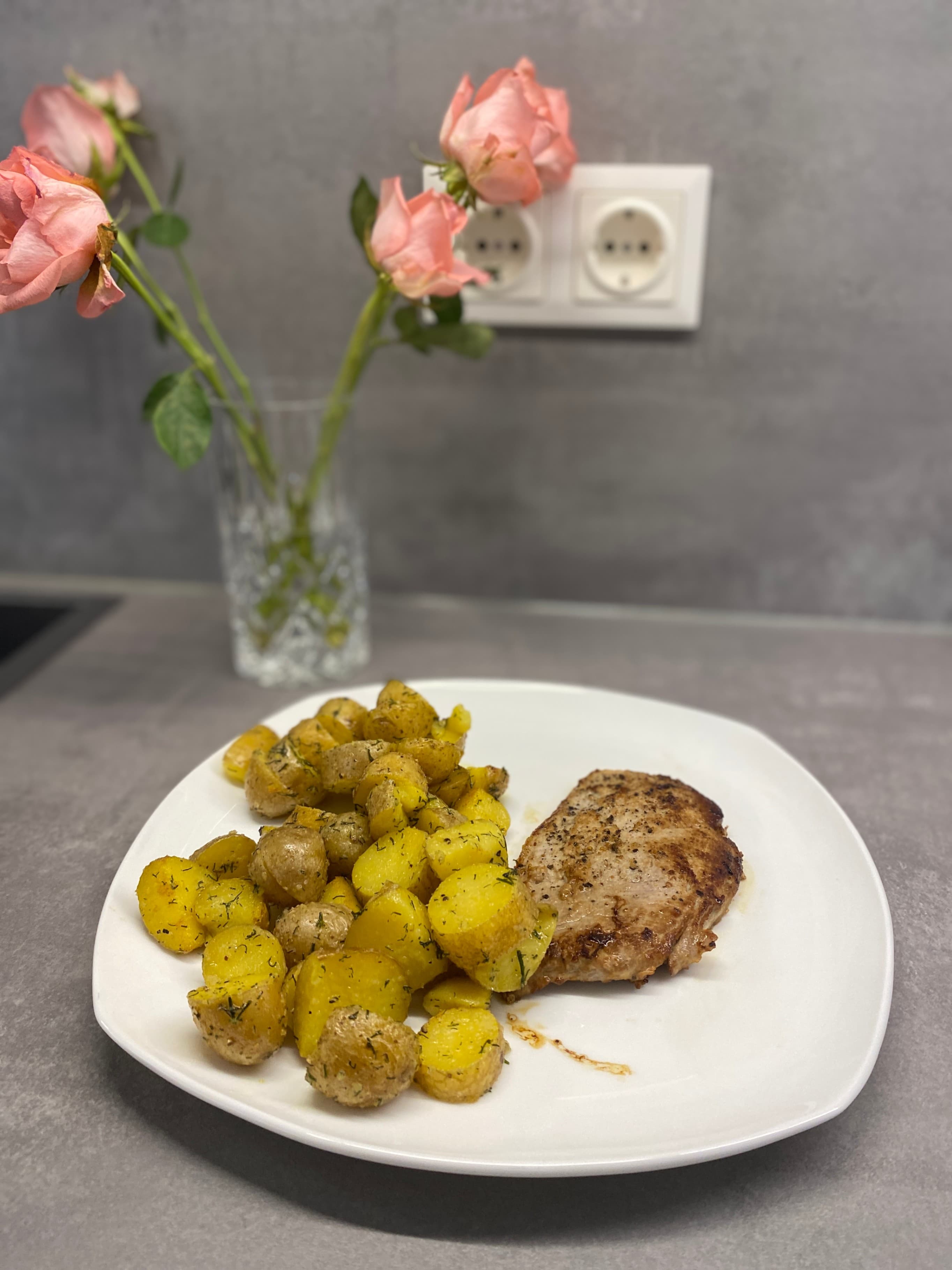 Natural Schnitzel with Baby Potatoes Recipe Image