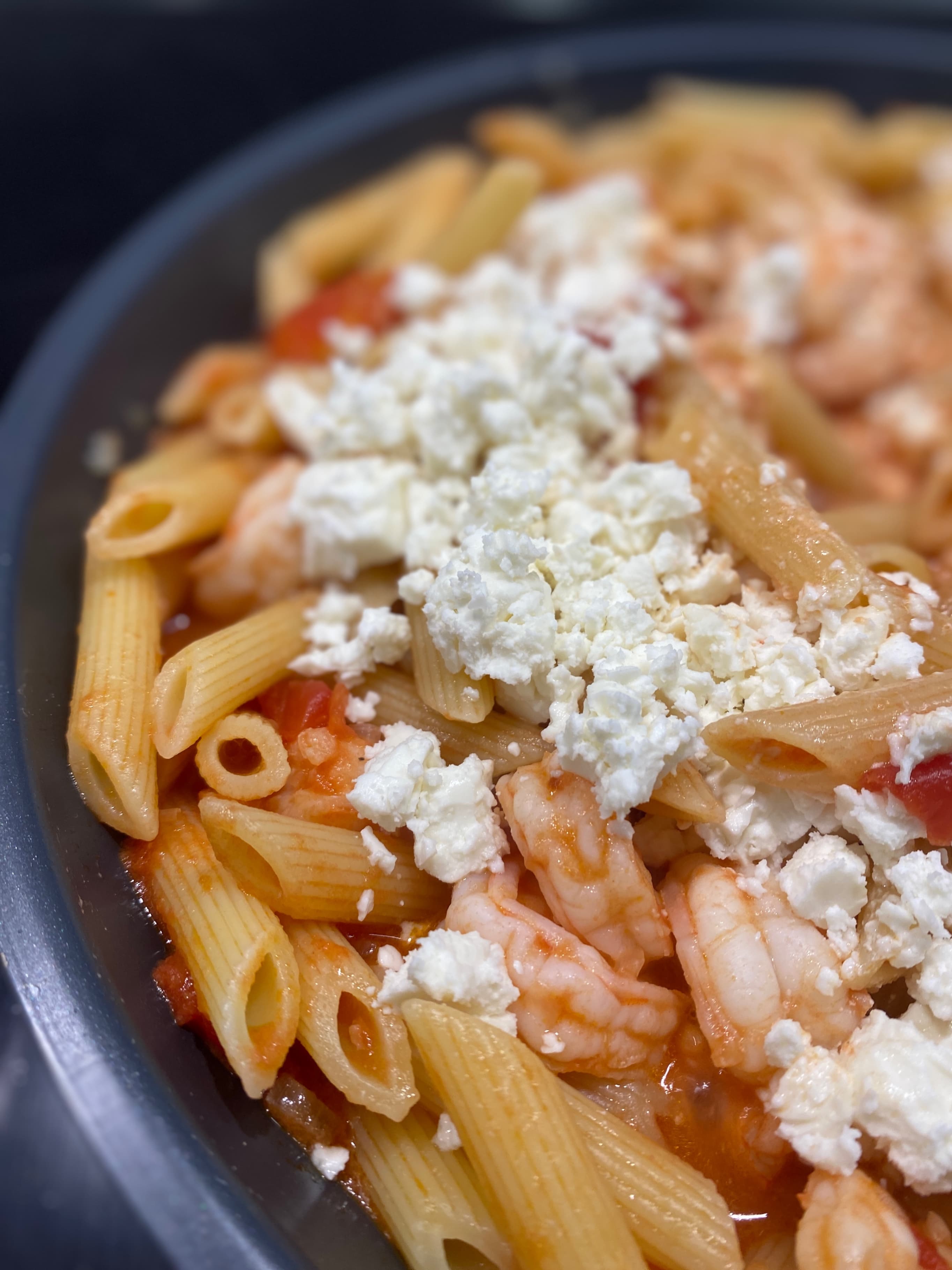 Shrimp Pasta with Feta Tomato Sauce Recipe Image