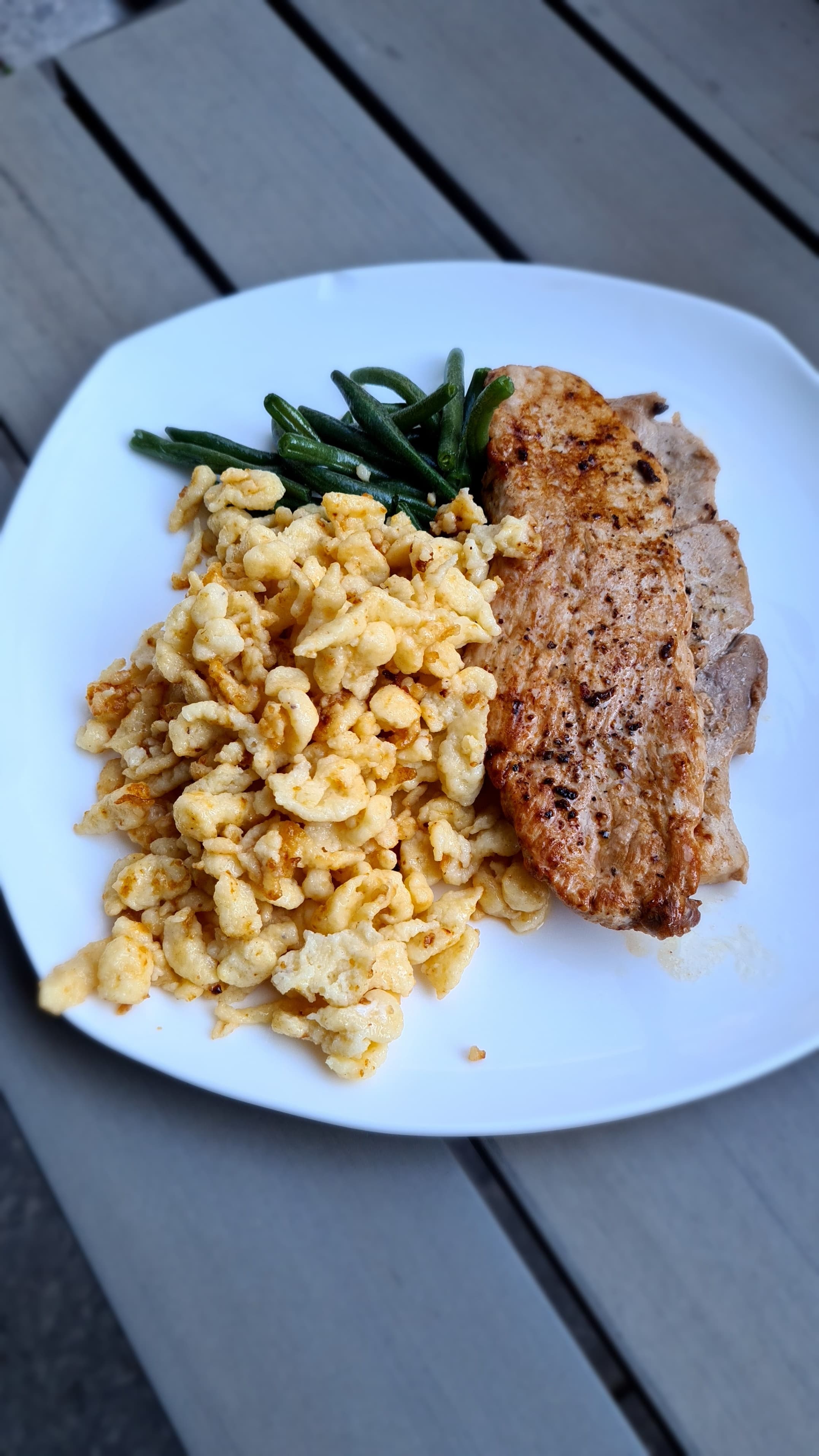Spätzle with Pork Schnitzel Recipe Image