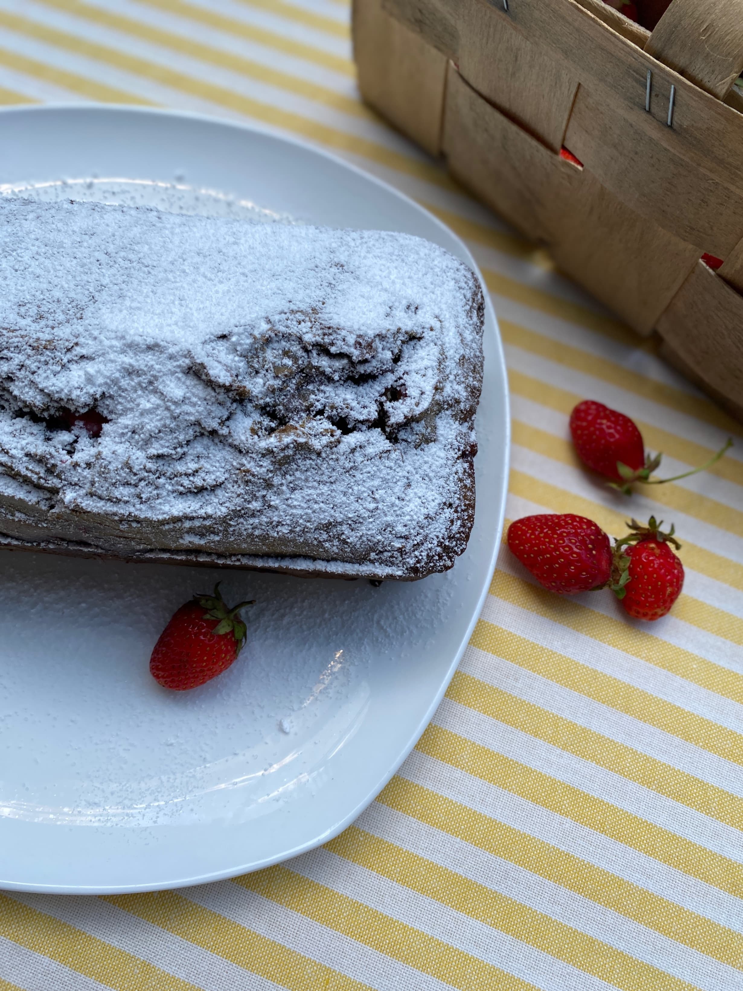 Strawberry Matcha Bread Recipe Image